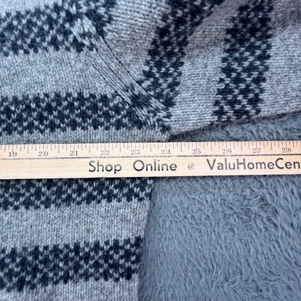 J Crew‎ Men's Gray Fair Isle Knit Sweater Size L 100% Lambswool